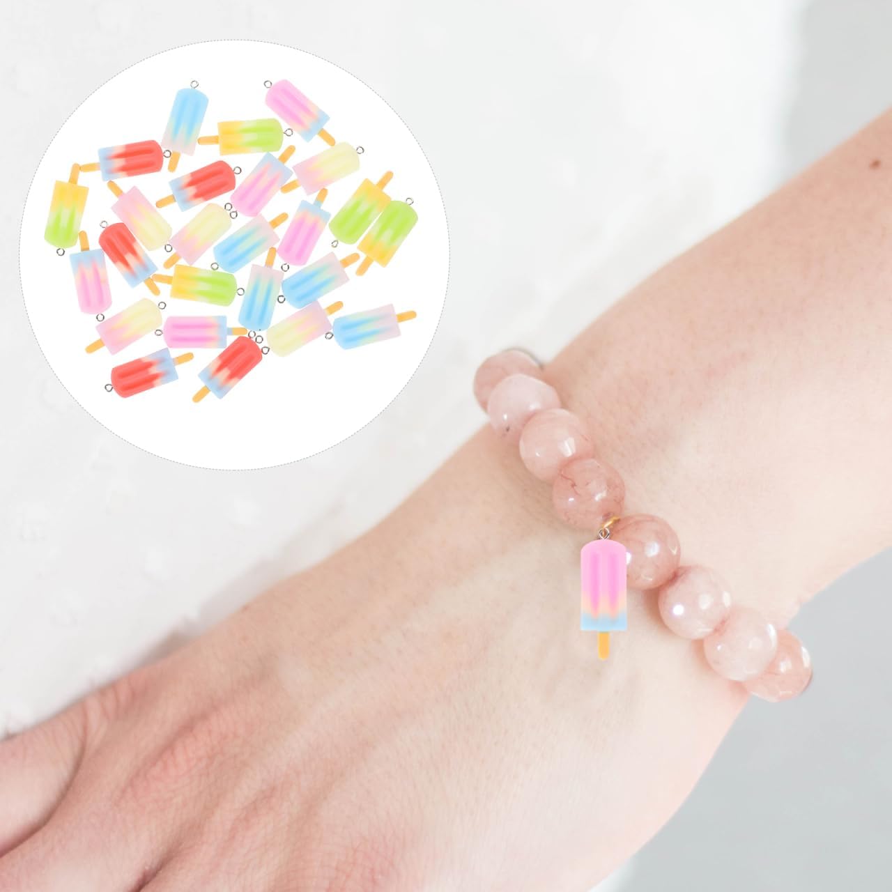 Ice Pendant Keychain Charms for Jewelry Making Lightweight Creative Diy Craft Accessories for Bracelets Earrings and Necklaces - Image 6