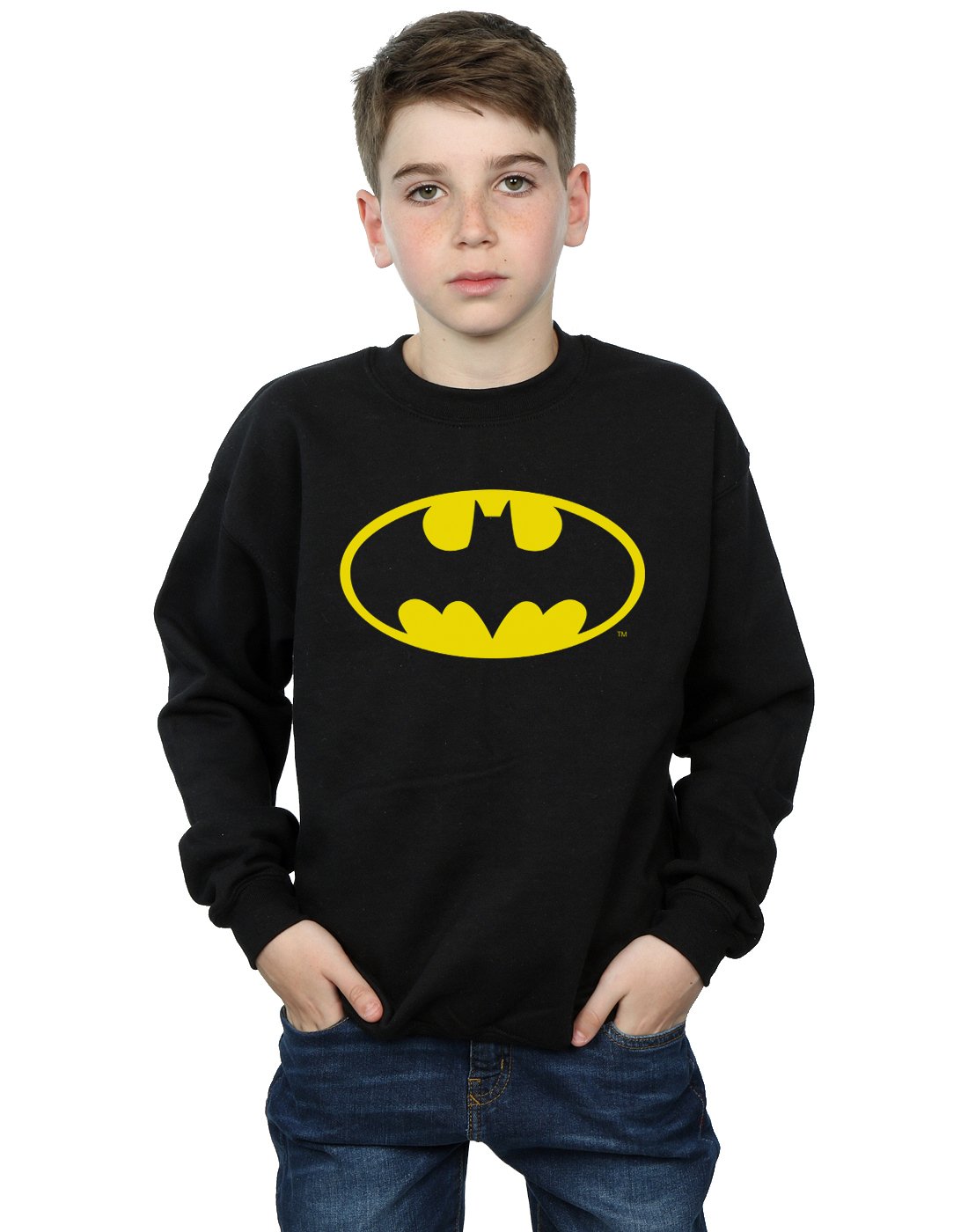 DC Comics Boys Batman Logo Sweatshirt 12-13 years Black