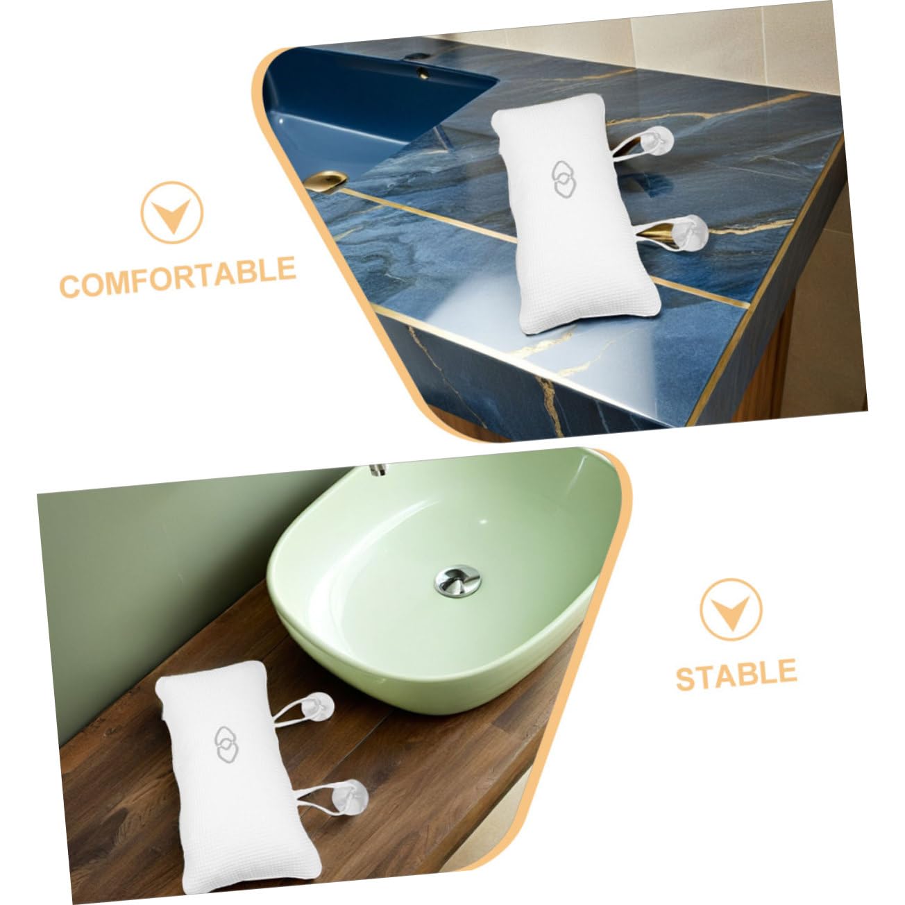 FOMIYES 3 Pezzi Cuscini Bagno Ergonomici con Ventose Supporto Rapido Asciutto per e Cuscino Vasca Bagno Hotel e Spa Design Elegante e Confortevole