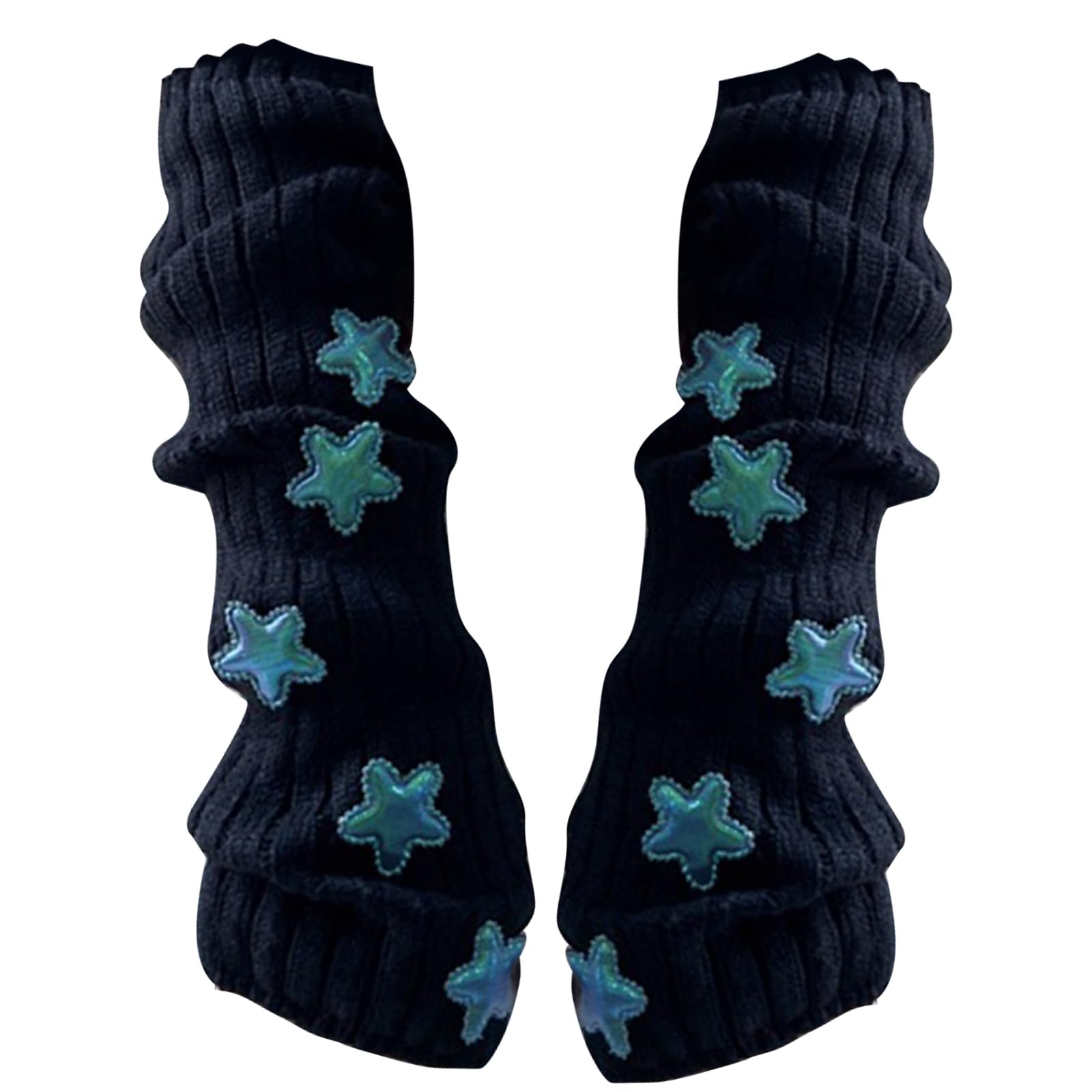 GRABAGECAN Casual Knit Thumb Hole Arm Sleeves Lengthen Wrist Women Half Finger Gloves Outdoor Cycling Skiing Gloves Keep Warm