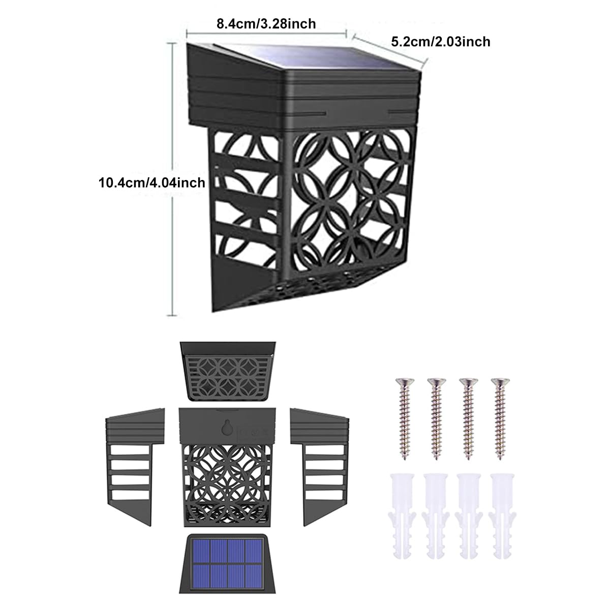Greentech Güneş Enerjili Duvar ve Çit LED Aydınlatma 4 Adet/GT-SL22