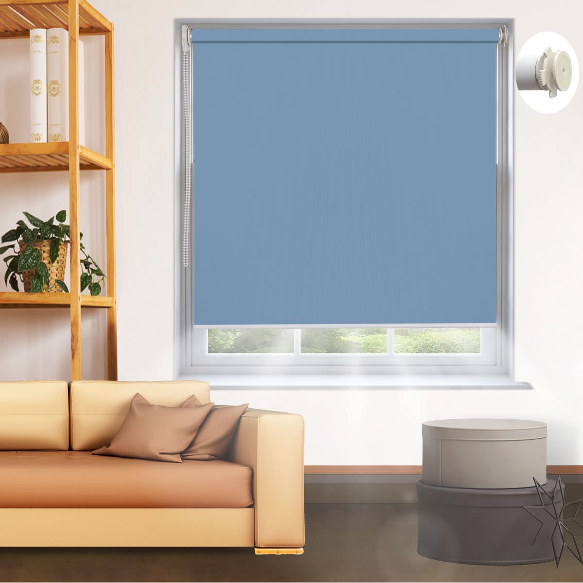 Amazon｜ロールスクリーン つっぱり式 1級遮光 ロールカーテン