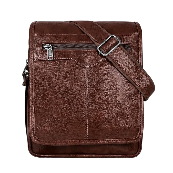 Travel Sling Small Bag for Men | Synthetic Leather Sling Cross Body Travel Office Business Messenger | Office Bag Briefcase for Work for Men | Water-resistant office Bag-image-33