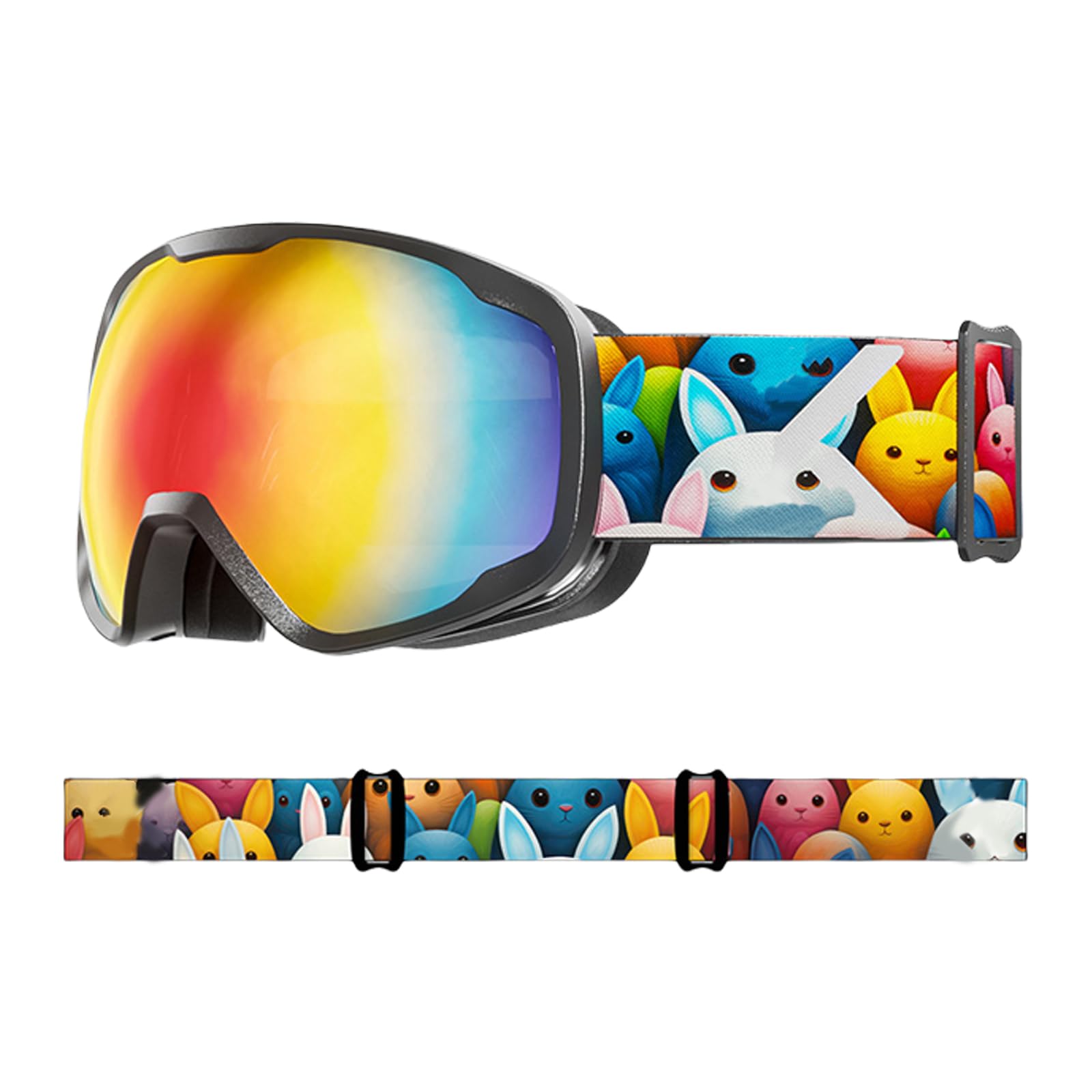 Lunettes de ski pour enfants - Résistantes à la buée - Pour garçons et filles de 3 à 15 ans