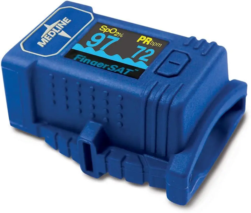 Medline High-Impact Fingertip Pulse Oximeter, OLED Display, Adult - Oxygen Saturation and Pulse Rate Monitor