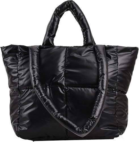 ATQCOL Bolsa de mano acolchada para mujer, bolso de hombro acolchado ligero y acolchado, bolso hobo para niña.