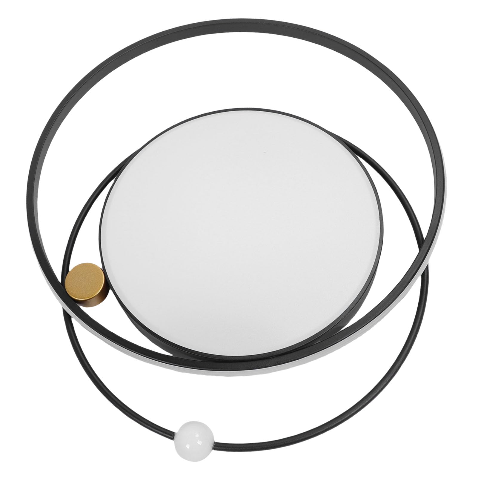 FTVOGUE 2-pierścieniowa Sufitowa LED 3000–6000 K z możliwością Przyciemniania za pomocą Pilota i Funkcji Pamięci do Sypialni, Salonu, Kuchni (BLACK)