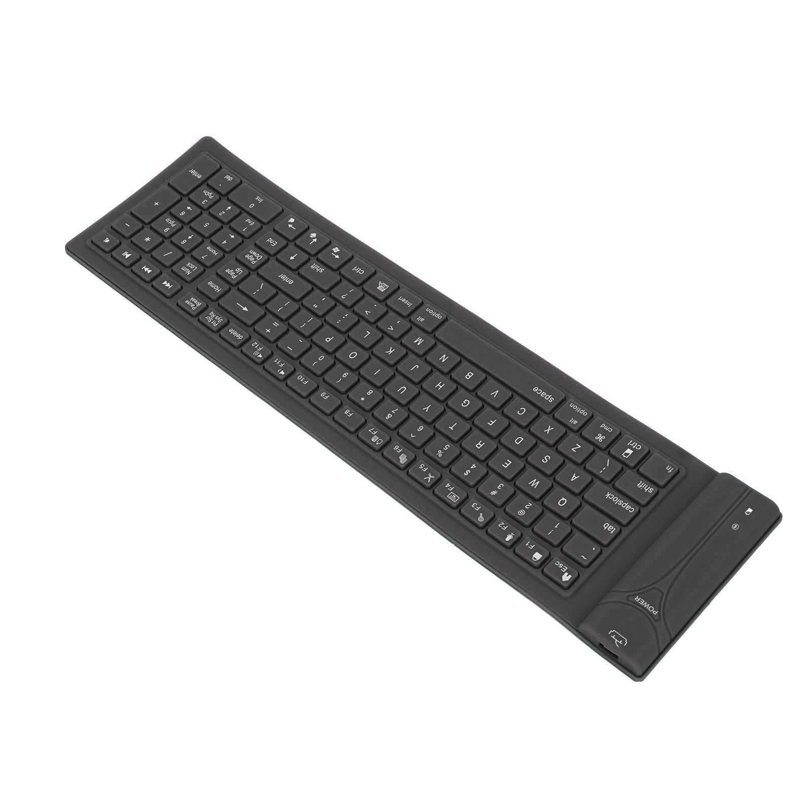 Tastiera silenziosa in silicone pieghevole tastiera in silicone senza fili 108 tasti portatile gomma morbida leggera impermeabile arrotolabile per computer portatile PC
