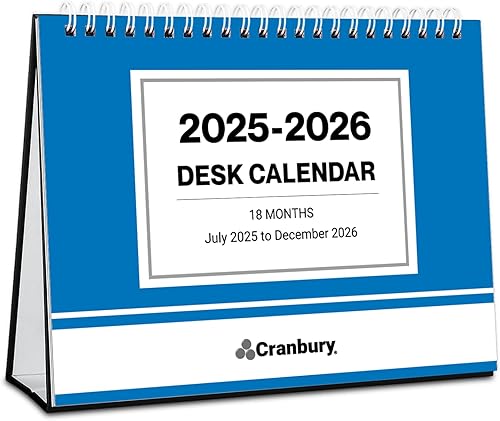 Miniatura 9 de CRANBURY Calendario de escritorio pequeño 2025-2026, abatible de pie de 8 x 6 pulgadas, uso ahora hasta diciembre de 2026, calendario de escritorio