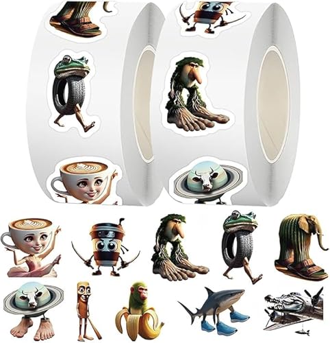 トゥントゥントゥンサフール ステッカー 500枚セット ネットミーム イタリアンブレインロット トララレロ・トラララ シール 可愛い 手帳 DIY 装飾品 手紙 携帯 文房具 手帳テープ 誕生日 ギフトのサムネイル