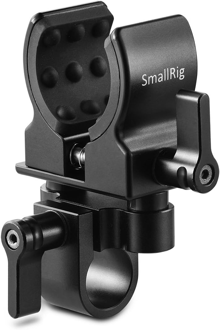 SMALLRIG Universal Shotgun Microphone Mount for 19-25mm Diameter with Elastic Silica Gel, Shockproof and Noise Absorption 1993B
