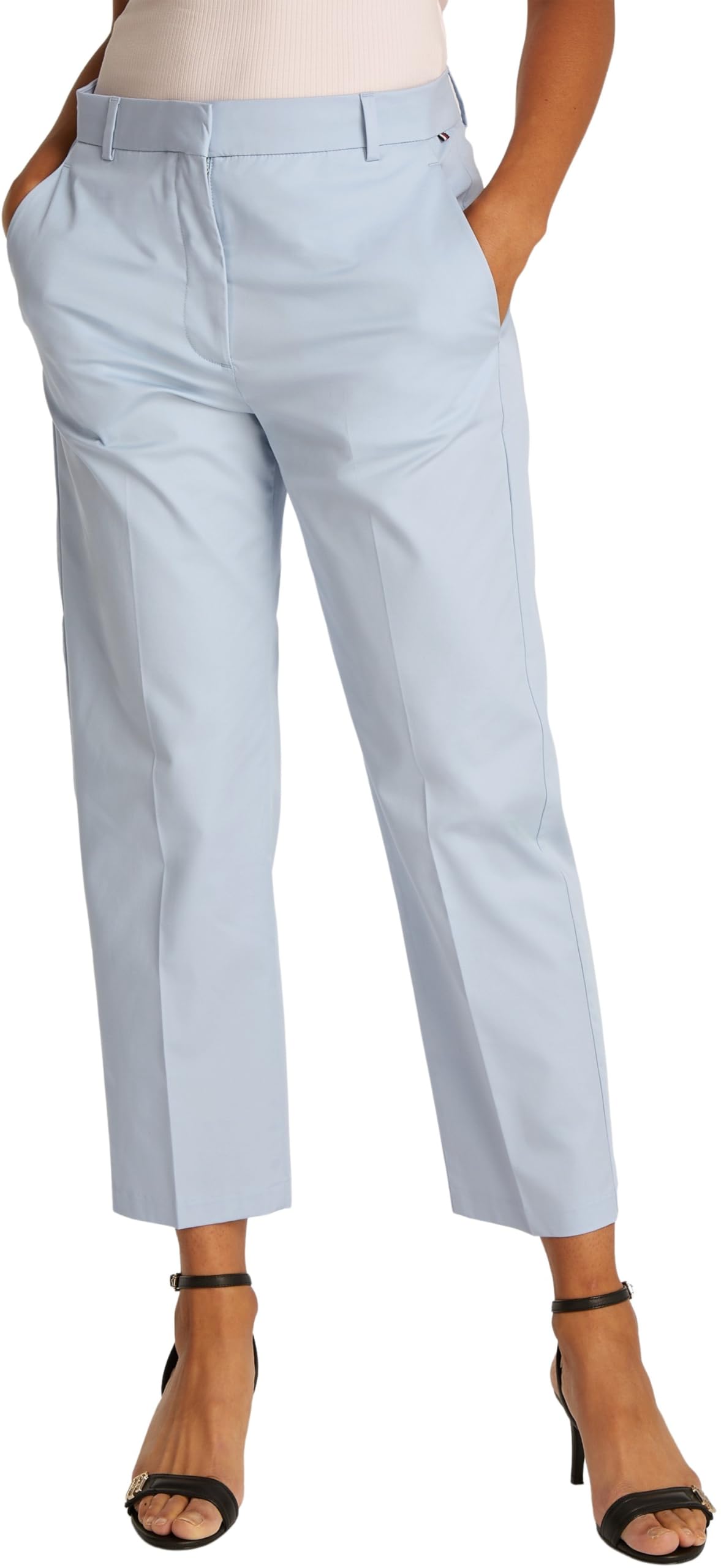 Tommy Hilfiger Women's Slim Straight CO Chino WW0WW40504, Blue, 36