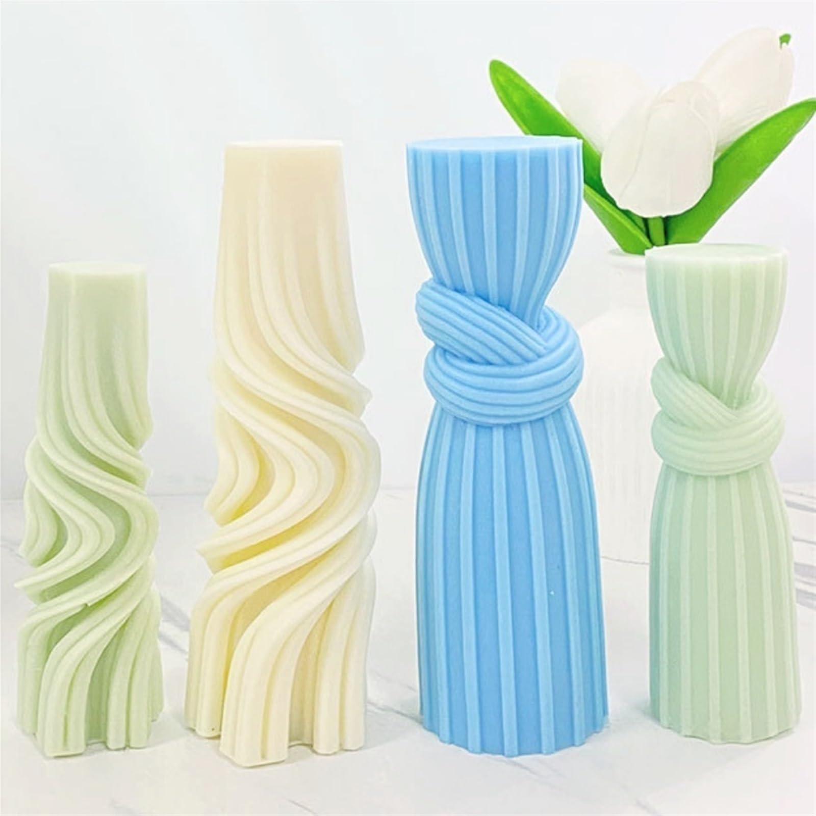 Moule à Bougie En Silicone Forme Nœud Géométrique 3D - Pour Bougies, Savon, Résine, Plâtre - Facile à Démouler Et Réutilisable