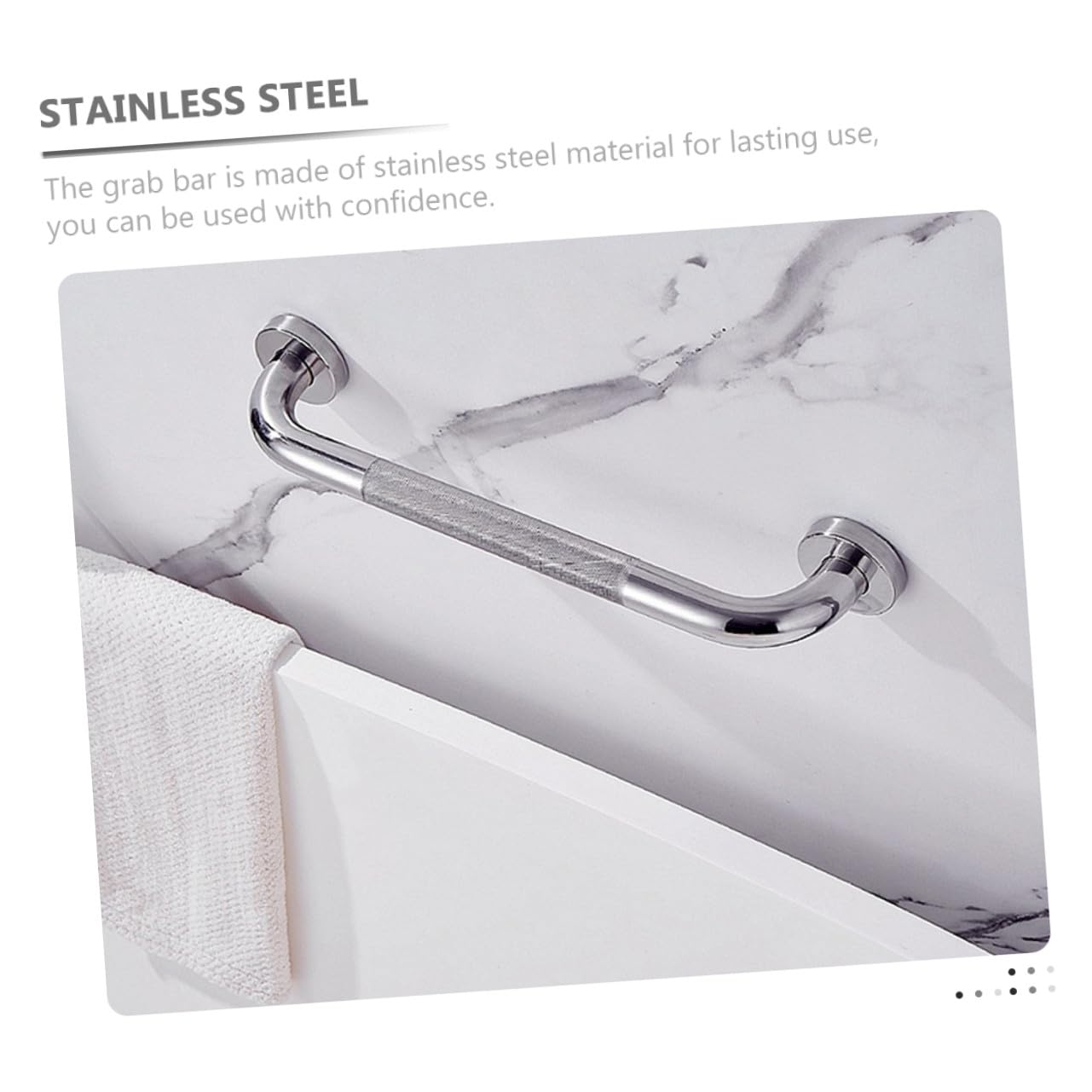 VILLCASE Barra de Apoyo para Baño 40 Cm Acero Inoxidable 304 Antideslizante Pasamanos de Seguridad para Personas Mayores Baño Ducha Soporte Estable para Movilidad y Accesibilidad