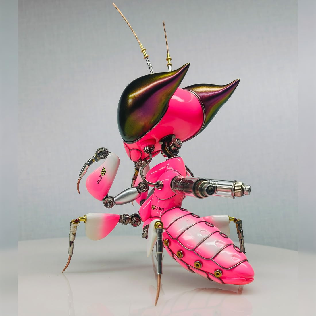 Puzzle in metallo 3D per adulti, modello 3D fai da te in metallo, modello di insetti meccanici, decorazione Steampunk fai da te, collezione e regalo, rosa