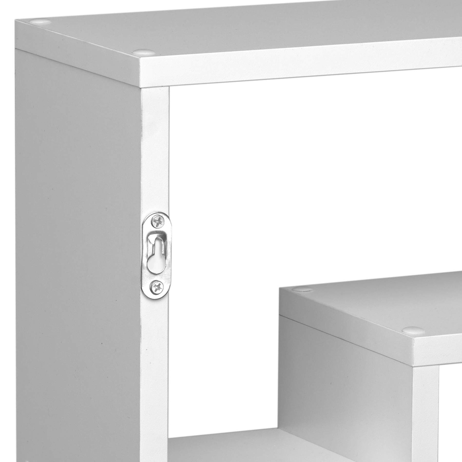 tectake® Libreria 85x16x48cm, Libreria Verticale, Mensole da Muro, Mensole da Parete Porta Libri, 8 Scaffali Salvaspazio per Libri, Piante, Foto, Arredamento Casa, Soggiorno, Camera da letto - Bianco