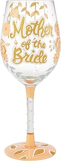 Enesco Lolita Designs Wedding Mother of the Bride Hand-Painted Artisan Wine Glass, 15 Ounce, Multicolor
