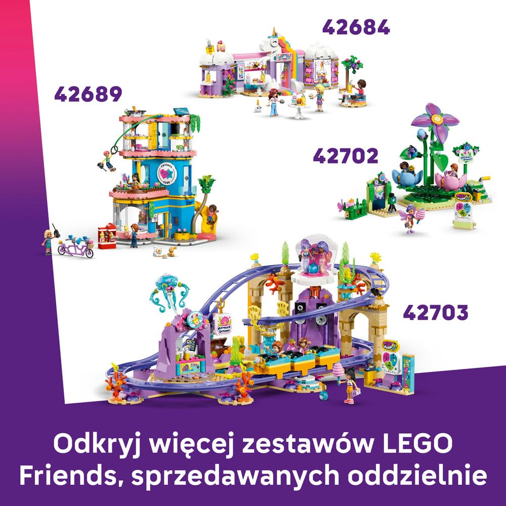 LEGO Friends Cukierkowo-babeczkowy diabelski młyn 42700 | Diabelski młyn, zestaw z parkiem rozrywki, prezent dla dziewczynki i chłopca 7+, 602 elementy
