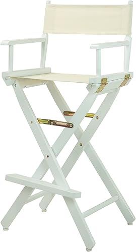 Miniatura 10 de Casual Home - Silla de director de 24.0 in, marco blanco con lienzo negro, altura de mostrador Marco blanco - Madera maciza,Marco blanco/lona