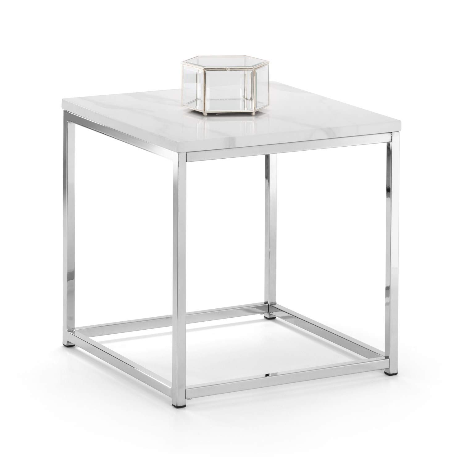 Julian Bowen Scala White Marble Top Lamp Table