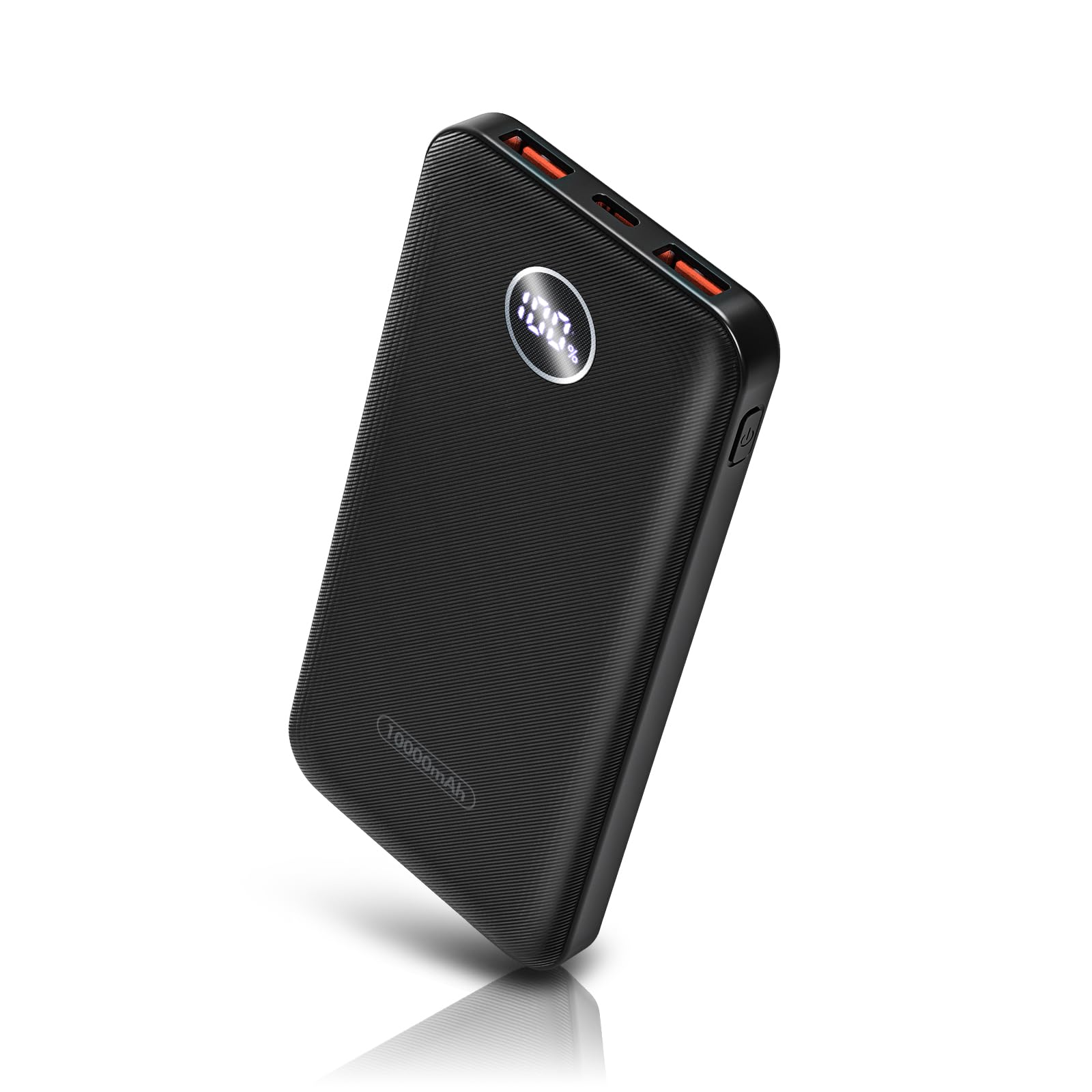 Portable Charger Compact 10000mAh Power Bank with Type-C Cable 22 5W Fast Charging External Battery Pack with LED