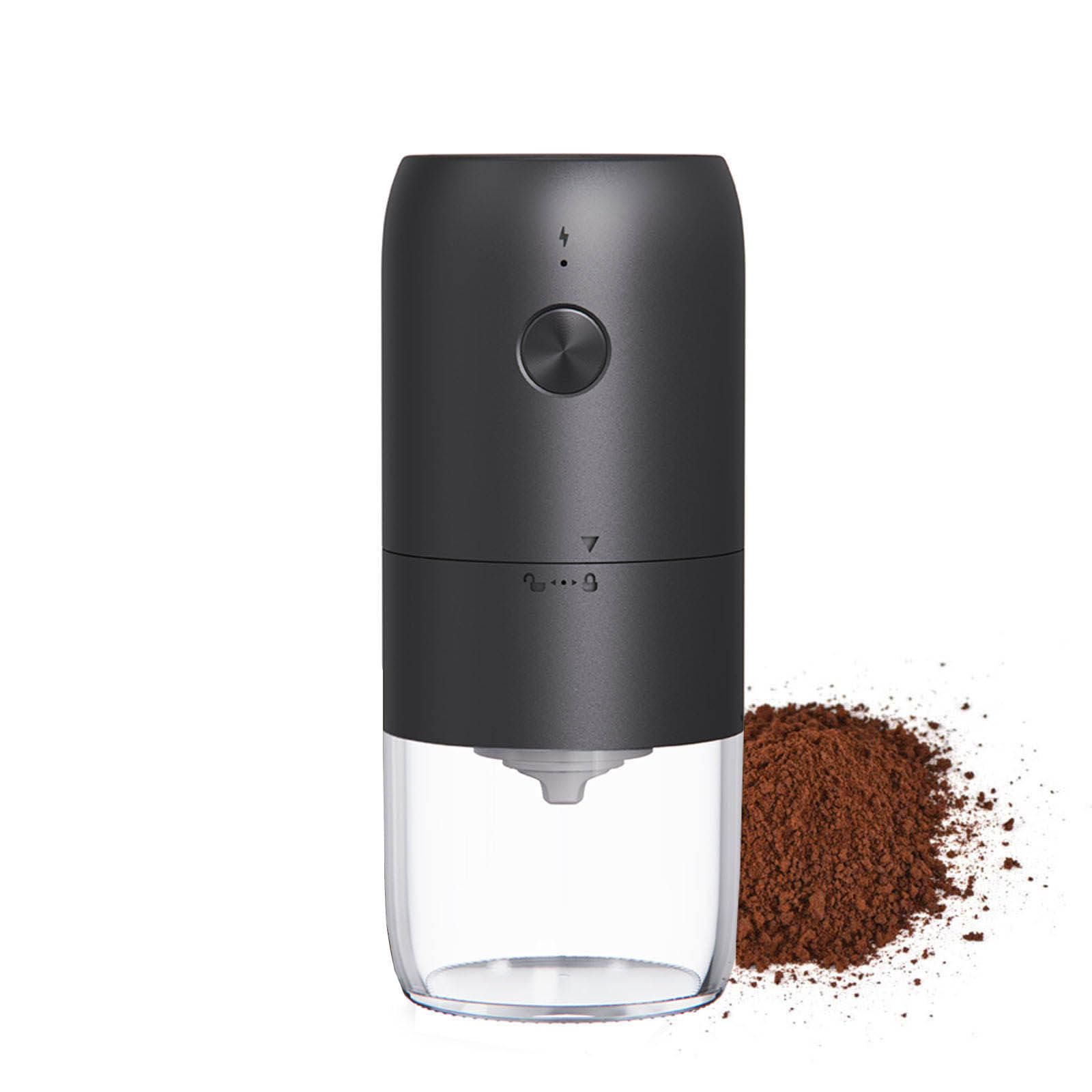 Molinillo de café eléctrico portátil con un solo botón, cabezal de molienda de cerámica ajustable para granos gruesos y finos