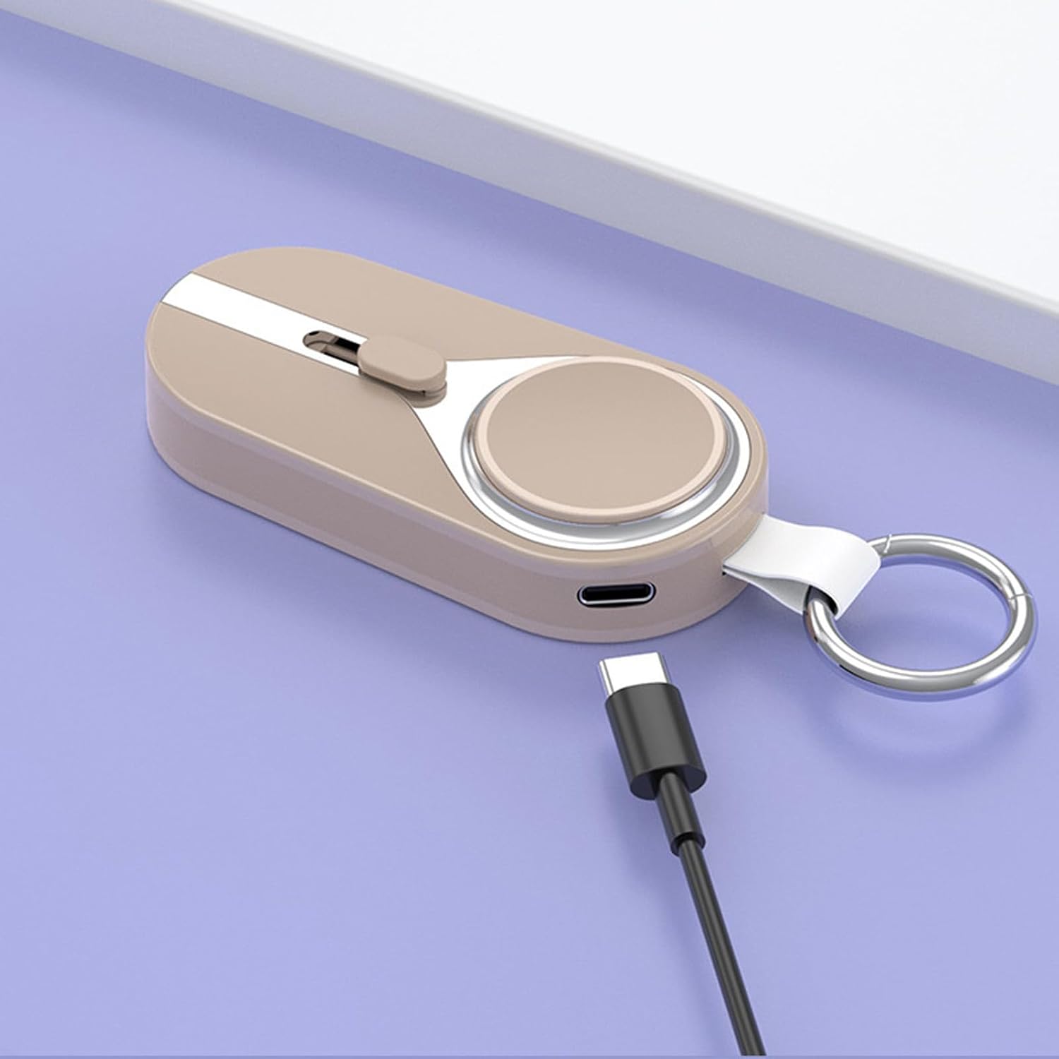 Solar Power Phone Adapter Build-in 3000mAh Battery and Multiple Features for Safe Urgent Power Solar Keychain Pendant