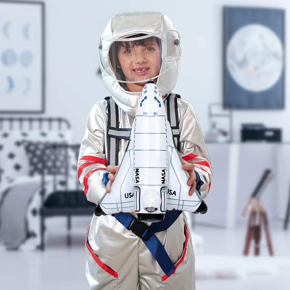 ArtCreativity Space Party Set - Includes 1 Pop up Tent - 12 Durable Diecast Metal NASA Space Ship Toys - 2 Inflatable Astronauts - 1 Plush Astronaut Figurine