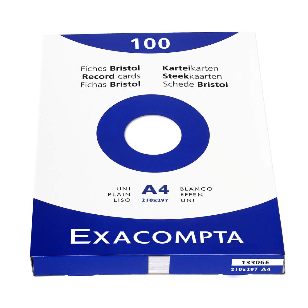 Exacompta 13306E Cartoncini Bristol 21x29 cm Bianco