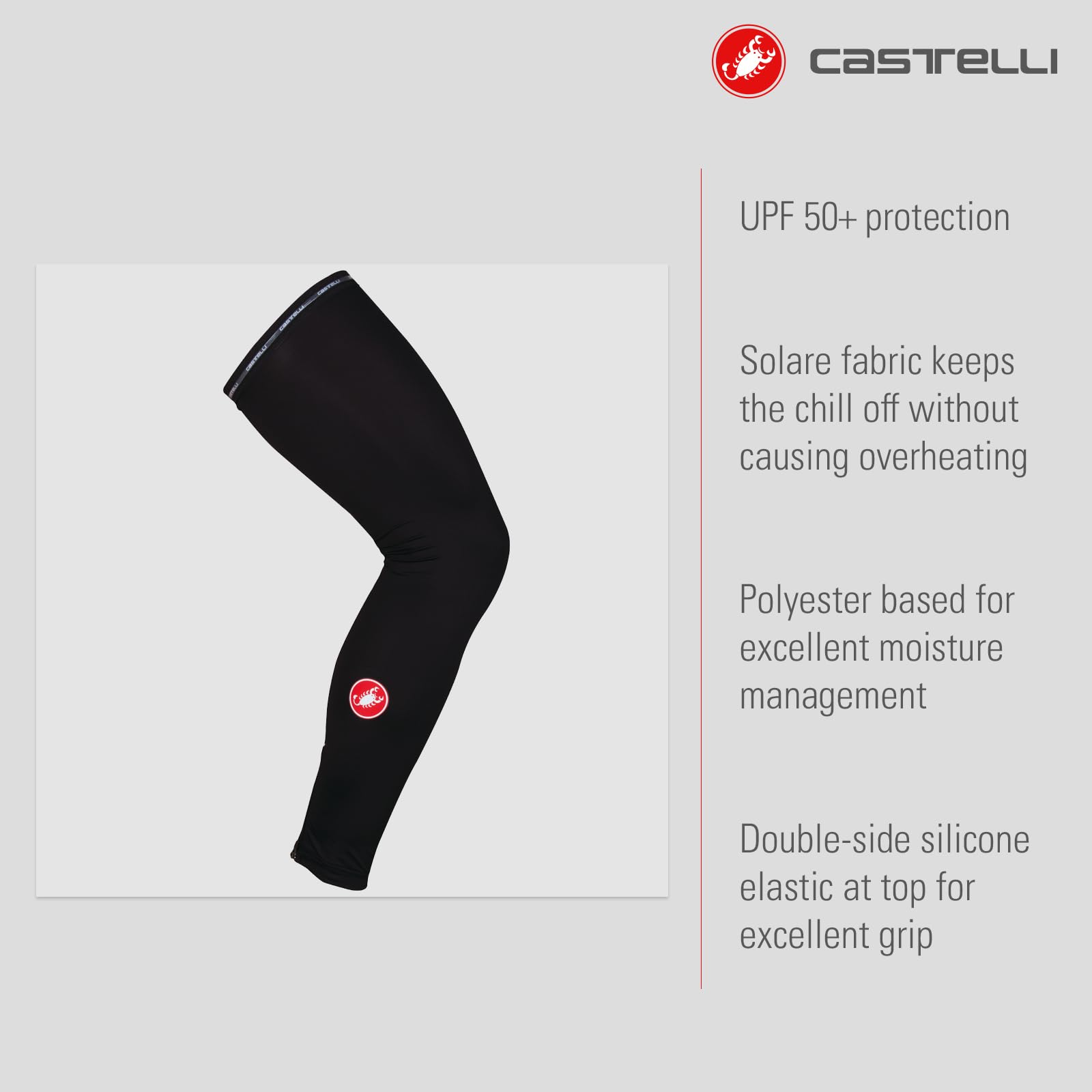 CASTELLI UPF 50 + Light Leg Sleeves Leg Warmers Homme (Lot de 1)