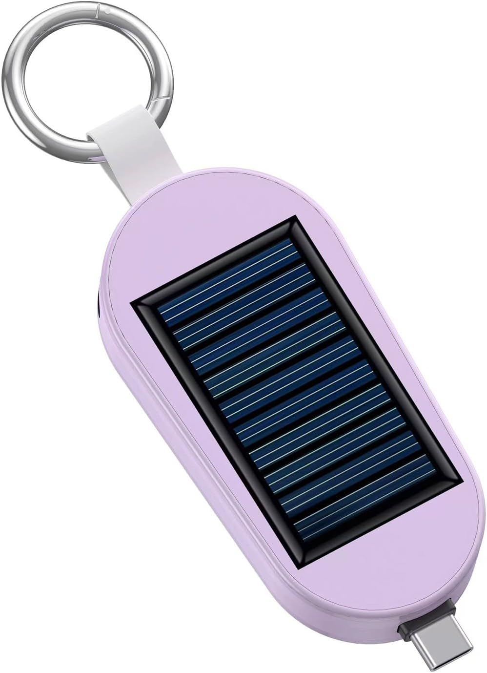 Portable Solar Charger Adapter with Type C Input and USB Output for On-The-Go Smartphones and Small Devices Built-in Outdoor Charging