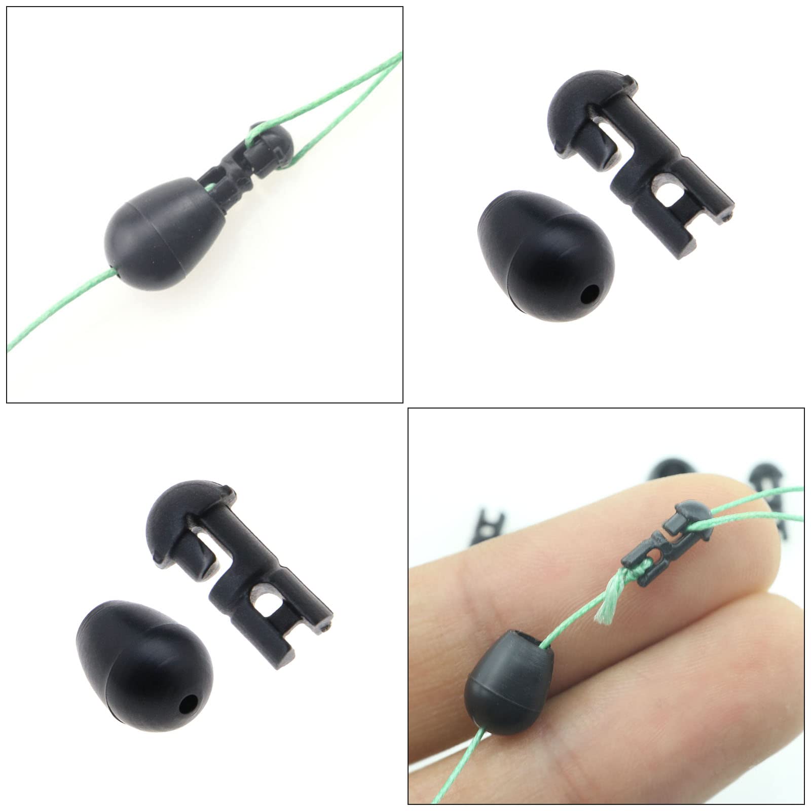 eMagTech 50PCS Quick Change Beads Angelstecker Snap Zubehör Angelvorfach Sofort Schockperlen für Hook Links Method Feeder Karpfenangeln Feeder