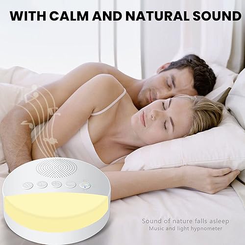 Miniatura 4 de Dispositivo de ruido blanco, máquina de dormir recargable por USB con luz nocturna, 20 sonidos relajantes y 3 ajustes de temporización, máquina