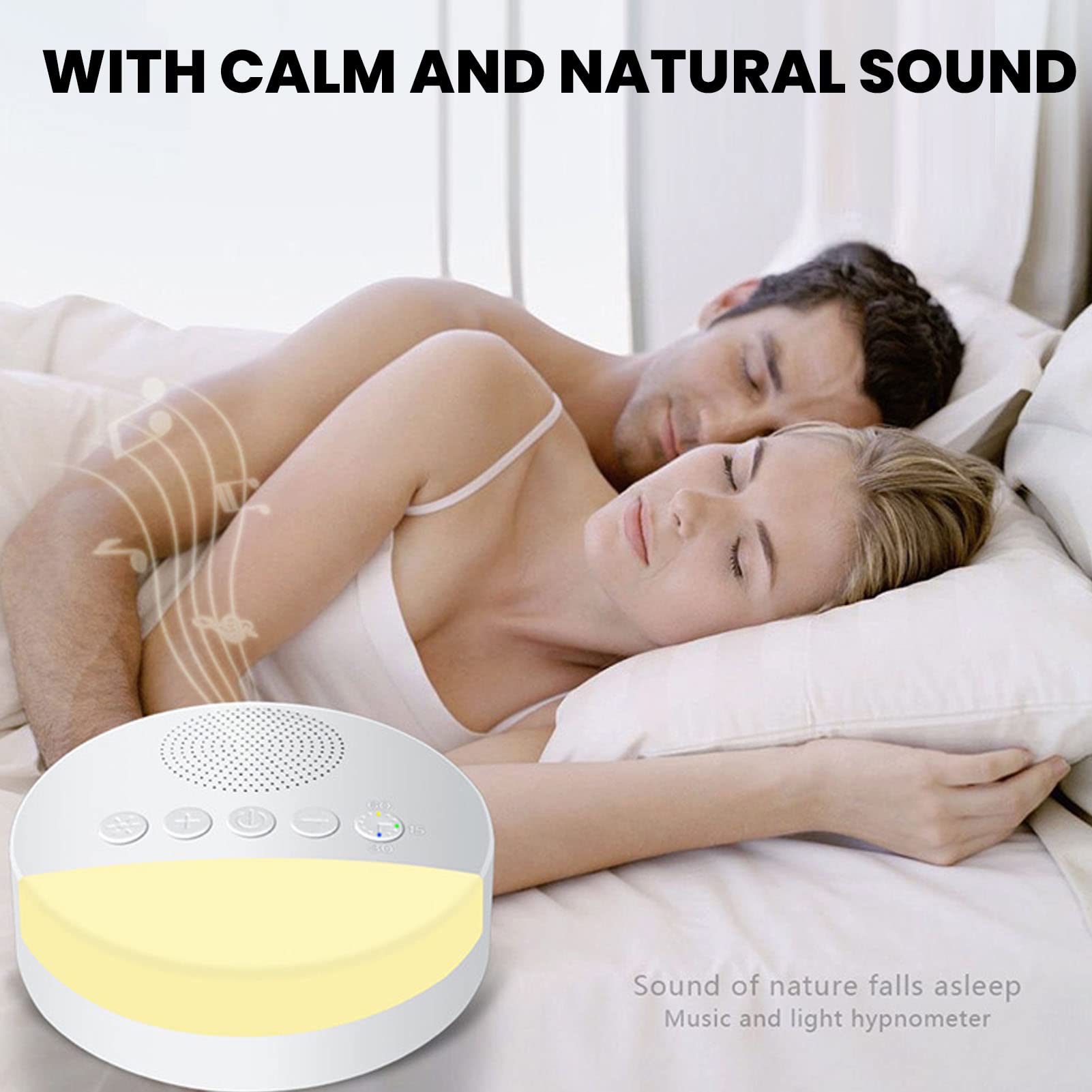 Macchina per il rumore bianco, dispositivo di rumore bianco 20 musica ricaricabile USB Baby Sleep Sound Machine con luce notturna