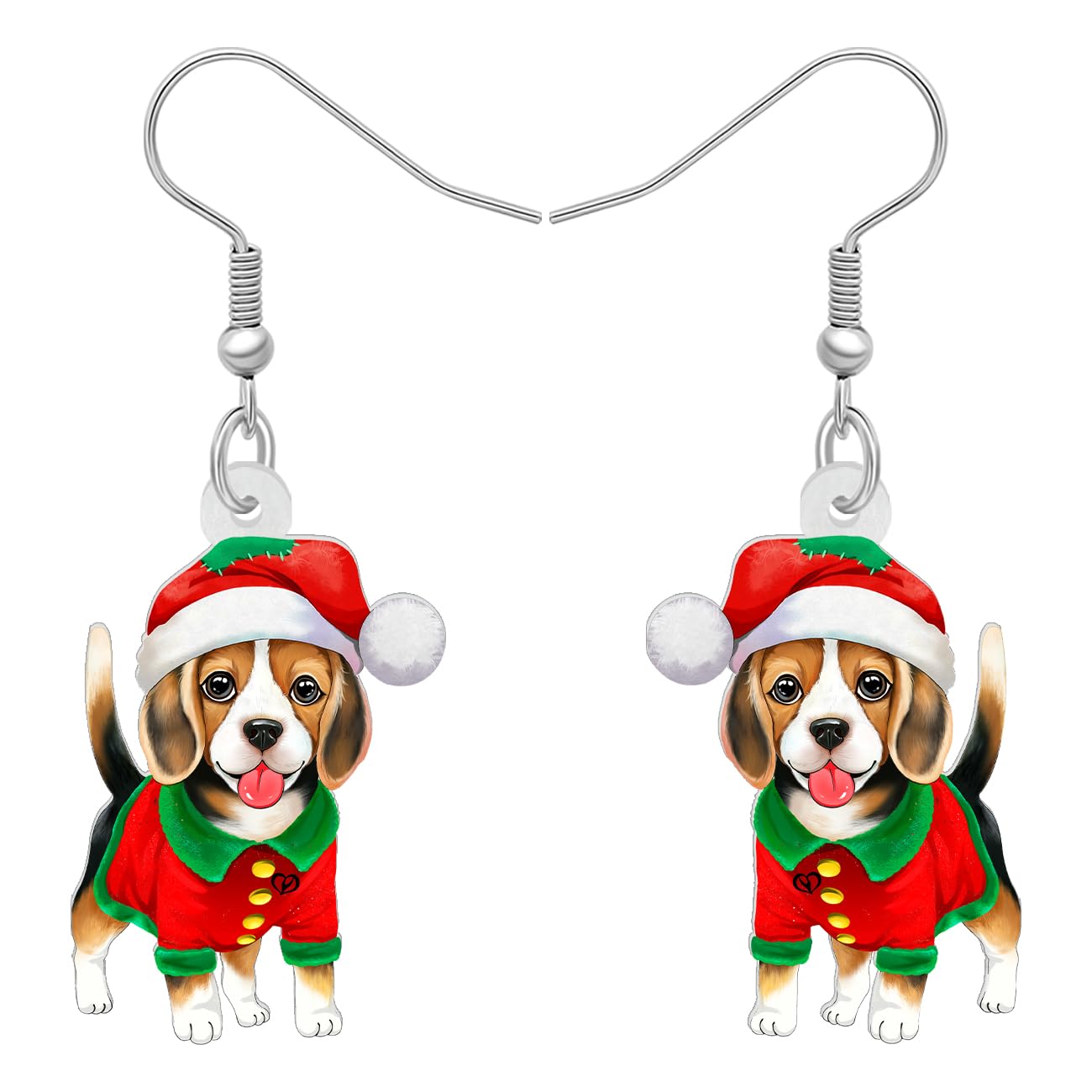Bonsny Acrylic Drop Dangle Christmas Gifts Dog Puppy Doggy Earrings Ornaments Decorations Jewelry For Women Accessories