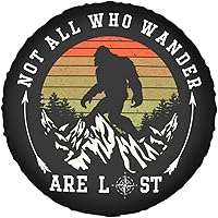 Vista 2 de Not All Those Who Wander are Lost - Cubierta de neumático de repuesto de 14 pulgadas, protector de rueda para camión, SUV, remolque, camping, RV