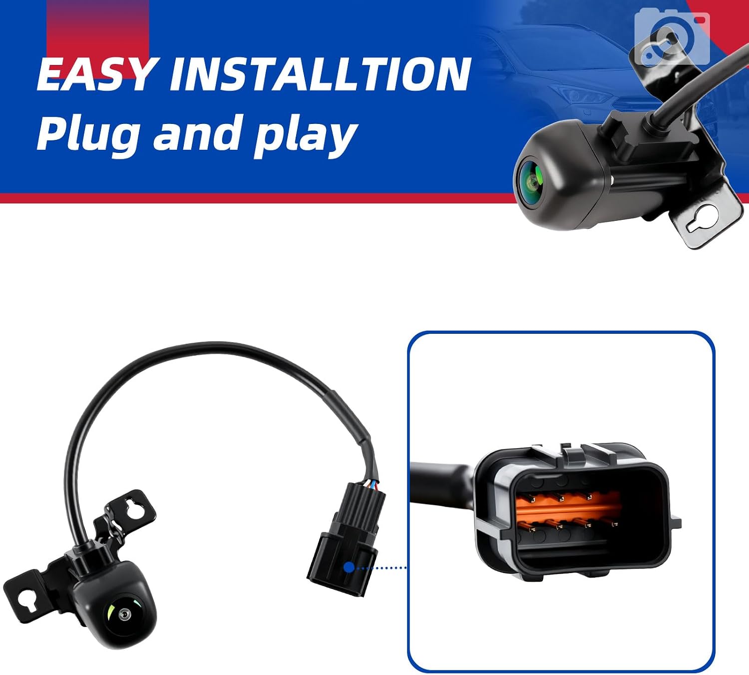 Backup Camera Compatible with Hyundai Santa Fe 2017 2018 Santa Fe Sport 2017 2018 Rear View Camera Replaces # 95760-2W640 957602W640 95760-2W641 A52-74-0019