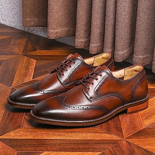 DESAI Scarpe Stringate Uomo Brogue in Pelle