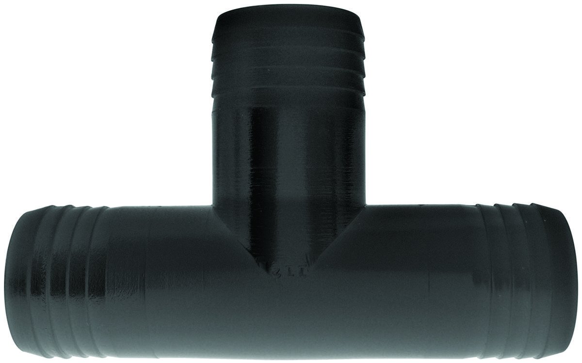 GREEN LEAF T 34 P Hose Adapter Tee, 3/4 in, Barb, Polypropylene