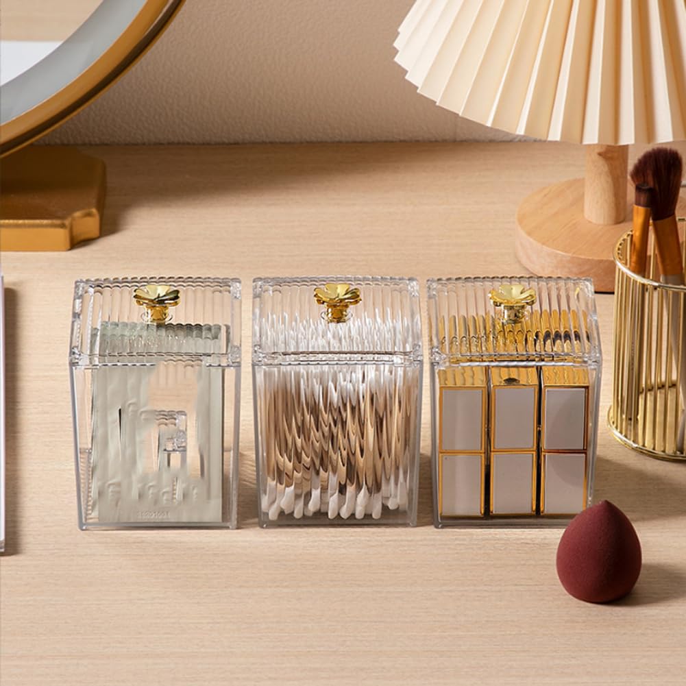 Przezroczyste pudełko do przechowywania artykułów papierniczych z koniczyną – 8,4 x 8,4 x 11 cm, trwały akrylowy organizer na biurko, idealny do domu i biura, przezroczyste rozwiązanie do