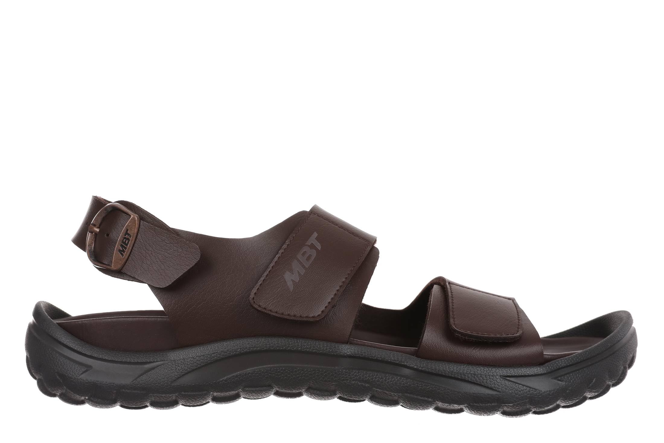 MBT NAGANO Sandales pour Homme en Cuir avec Fermeture Boucle. Chaussures Légères et Confortables pour Été. Chaussures Physiologiques Confort et Stabilité. Sandales de Récupération S'habiller