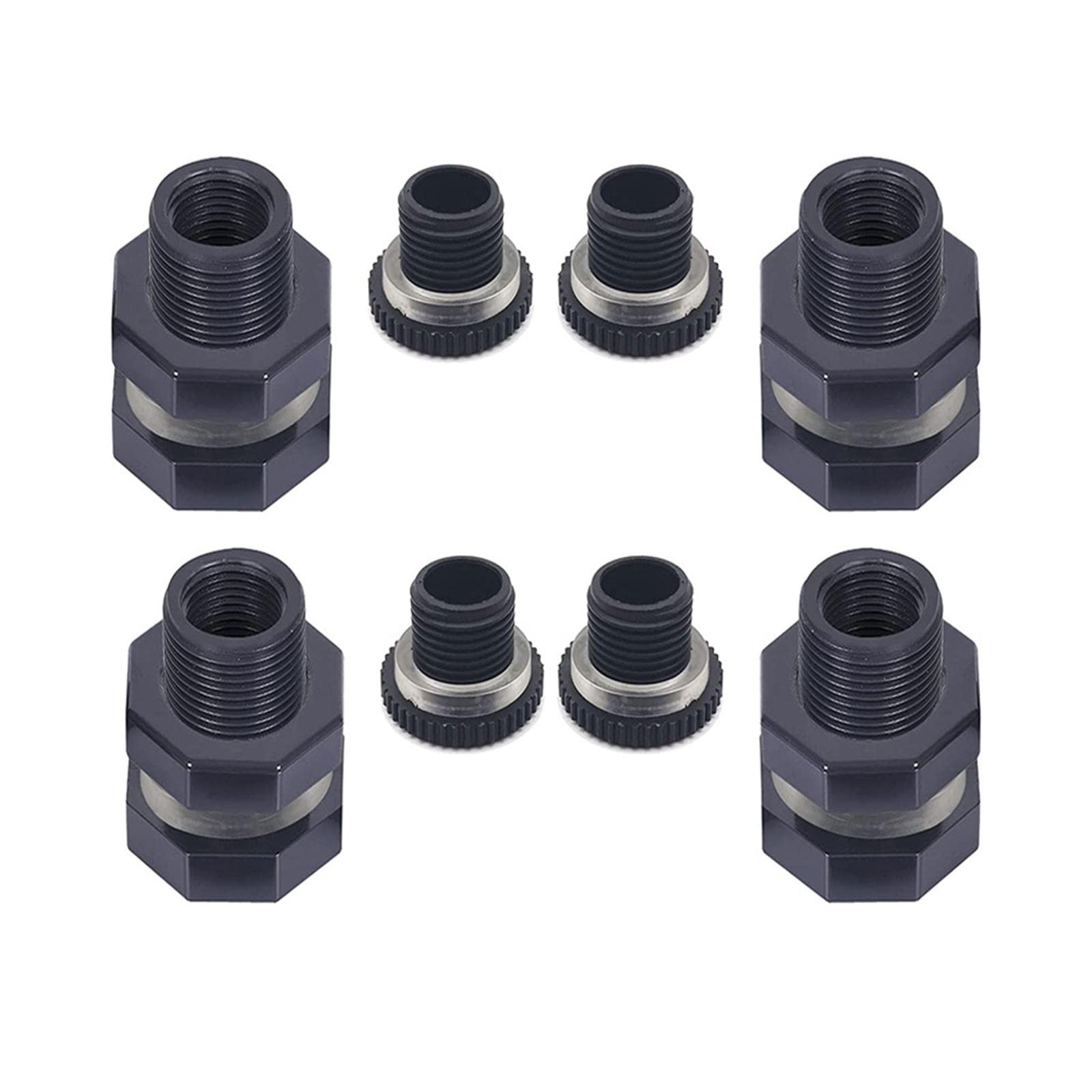 4 Piezas Adaptador de Conector de Tanque de Agua Granel Espita Kit Accesorio de Conector de Junta de Silicona para Jardines Estanques, 1 Pulgada