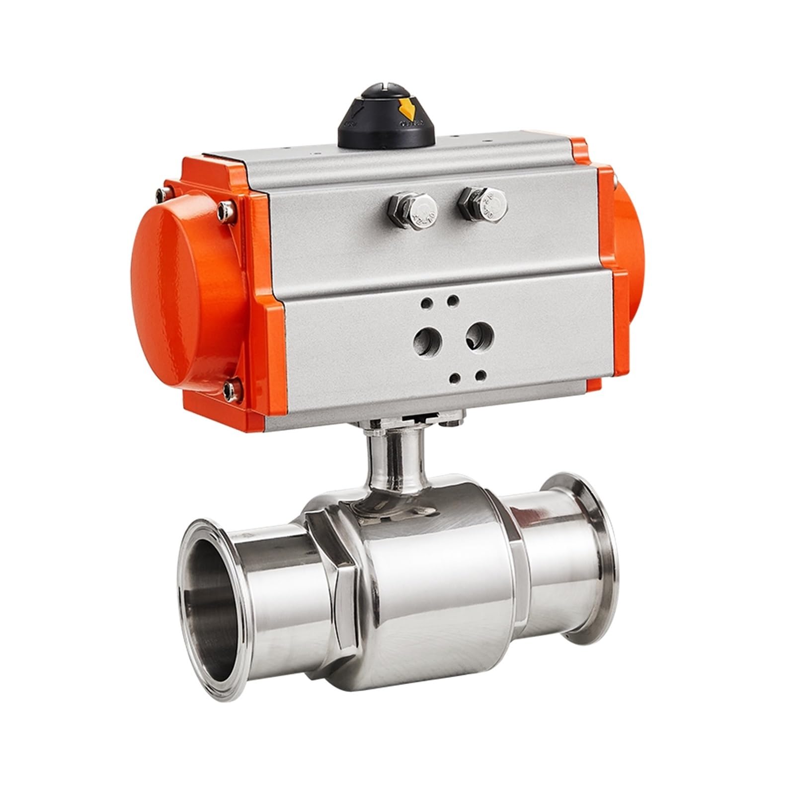 Zbjgbuia One Color 45Mm 304 Stainless Steel Pneumatic Sanitary Ball Valve Tri Clamp Ferrule Double Acting Cylinder