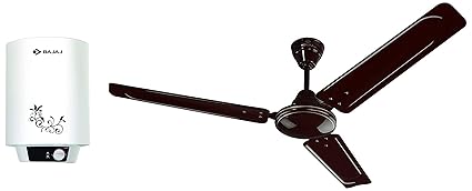 Bajaj New Shakti Neo 25L Metal Body 4 Star Water Heater with Multiple Safety System, White & Frore 1200 mm Ceiling Fan (Brown)