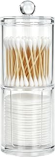 Makeup Organizer Set, Cotton Cushion Holder, Clear Acrylic Makeup Pads Container Organizer Case with Plastic Caps for Cotton Balls, Swabs