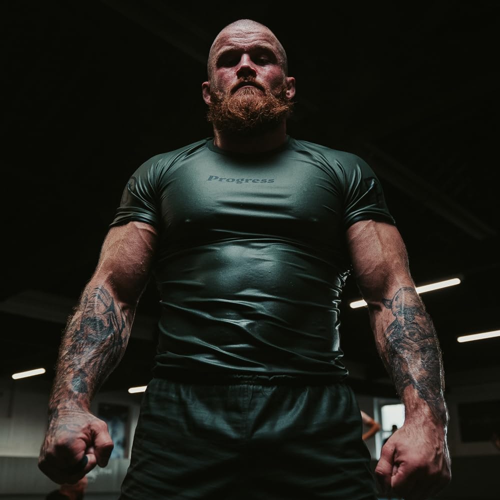Progress Jiu Jitsu Academy - Camiseta de protección de manga corta, cómoda y duradera BJJ, flexible para agarre