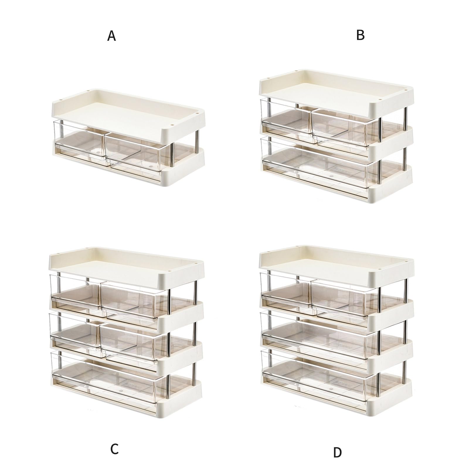 Scaffale portaoggetti in plastica robusta a più strati per utensili da cucina, forniture per bagno, libri, design altezze regolabili, robusto scaffale stoccaggio in plastica