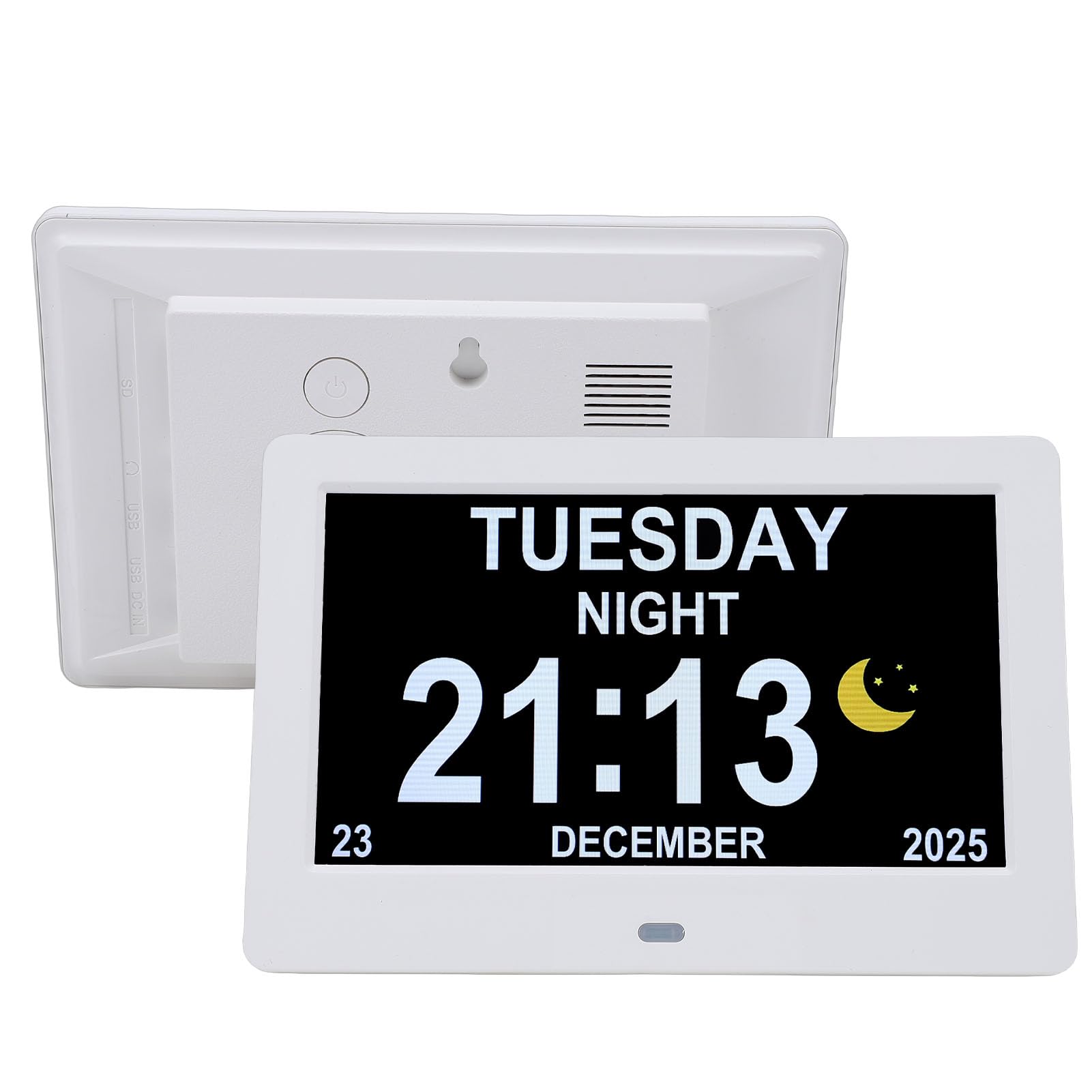 Fockety Calendario Digitale, Orologio Digitale con Ampio Display da 7 Pollici con Giorno e Data per Anziani, Oscuramento Automatico e Promemoria, Sveglia per Demenza per Anziani