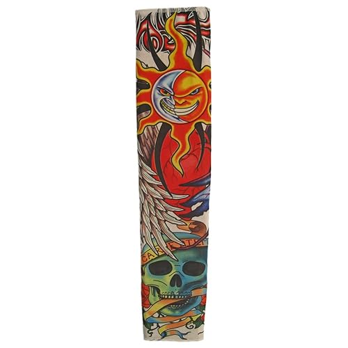 Tattoo Sleeve Sol la luna cráneo Roses Party Halloween Accesorios