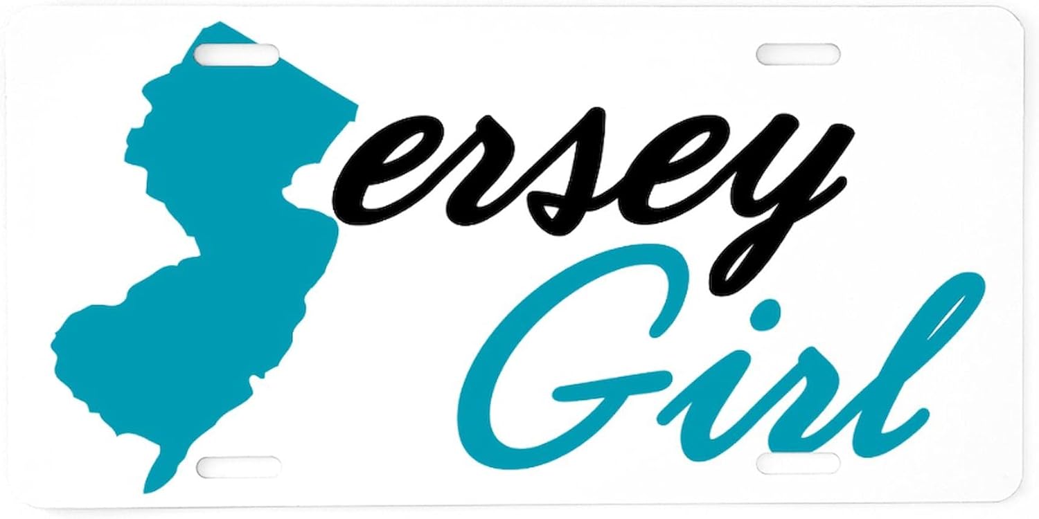 CafePress Jersey Girl Aluminum License Plate, Front License Plate, Vanity Tag